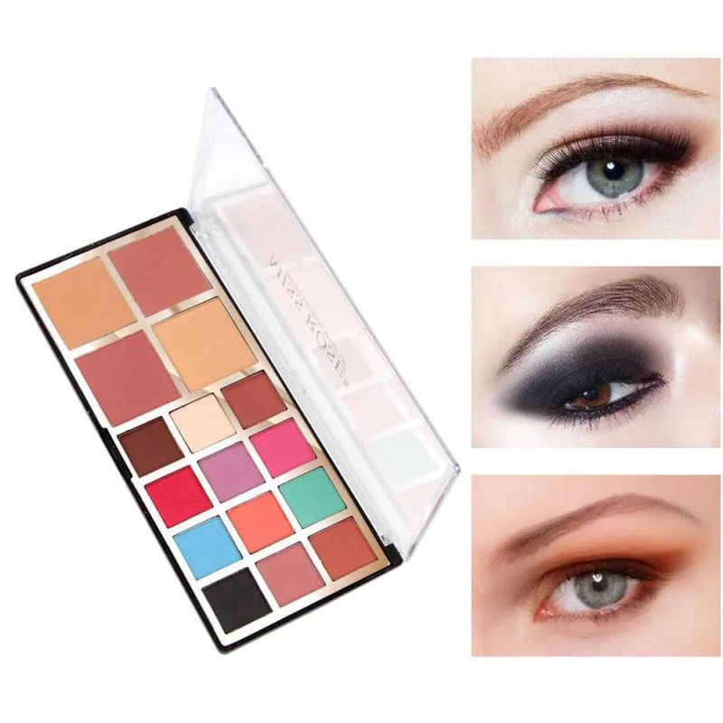 MISS ROSE 12 Color Eyeshadow 2 Color Blush 2 Color Powder Palette (Authentic)