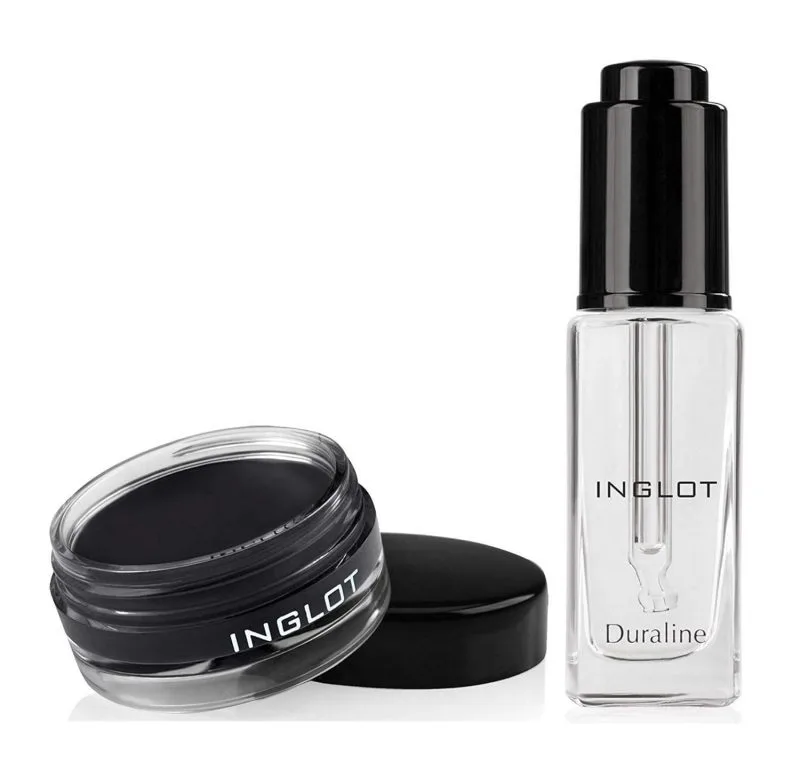 Inglot Duraline & Amc Gel Eyeliner 77 Black Matte Duo/Combo Pack