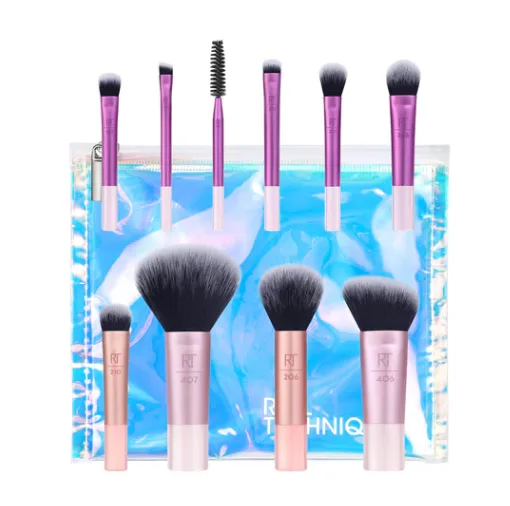 Real Techniques Makeup Brush Travel Fantasy Mini Brush 10 Pcs Set and Bag - Image 2