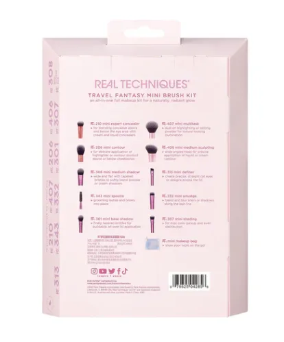 Real Techniques Makeup Brush Travel Fantasy Mini Brush 10 Pcs Set and Bag - Image 7