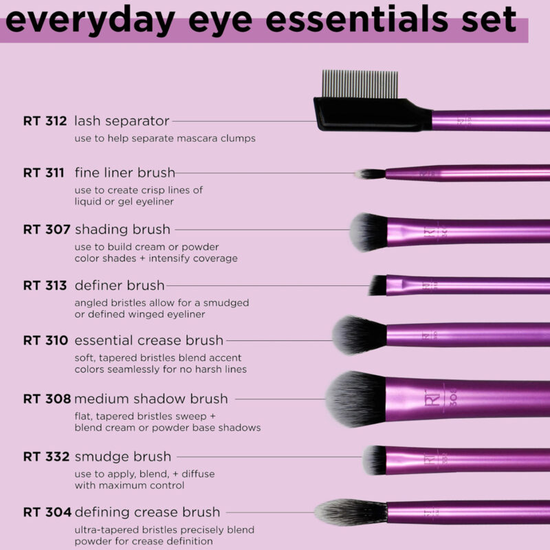 Real Techniques everyday eye essentials brush pack of 8 (Dupe) - Image 4