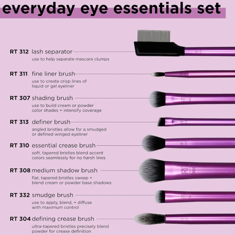 Real Techniques everyday eye essentials brush pack of 8 (Dupe) - Image 4