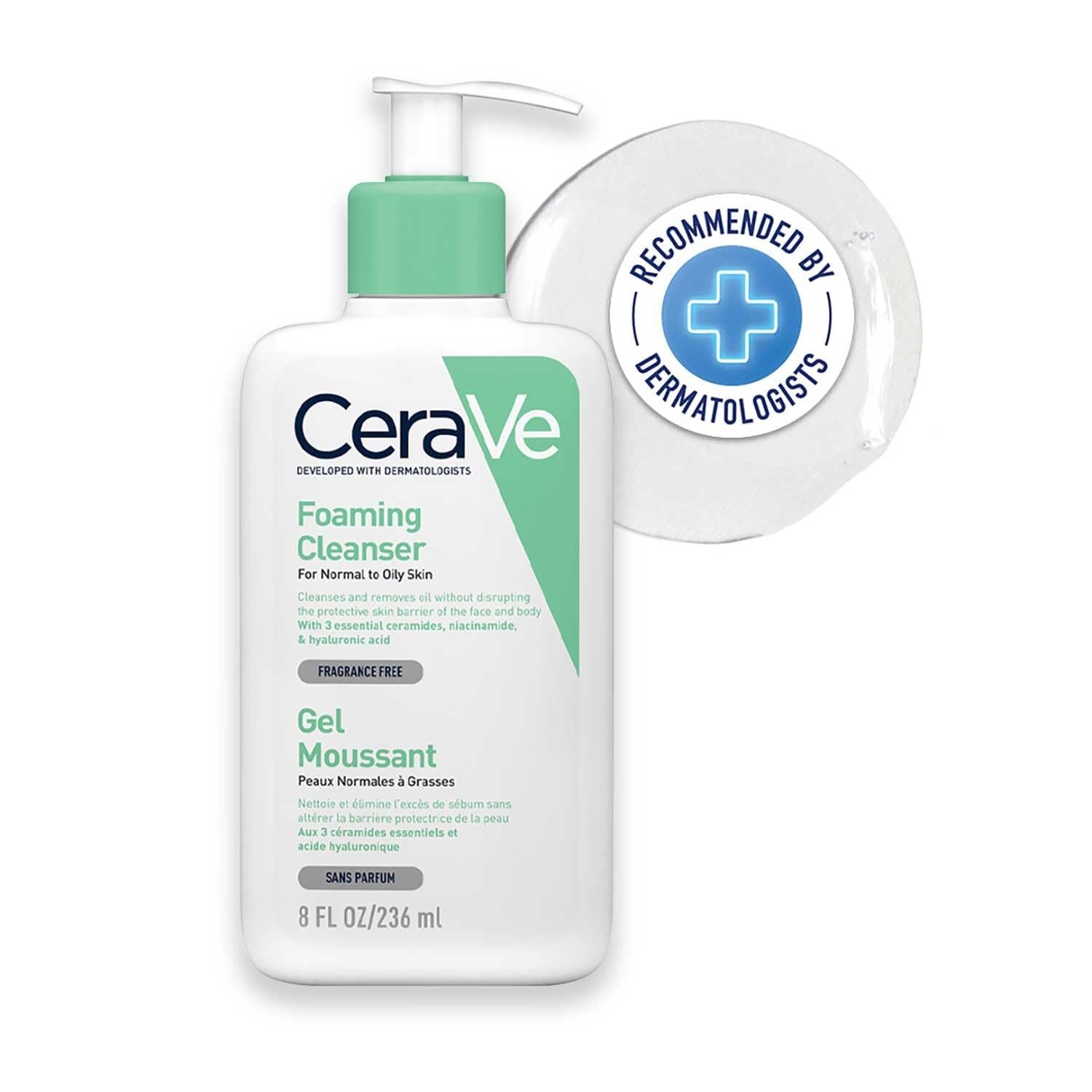 CeraVe Foaming Cleanser For Normal To Oily Skin - (236ml)