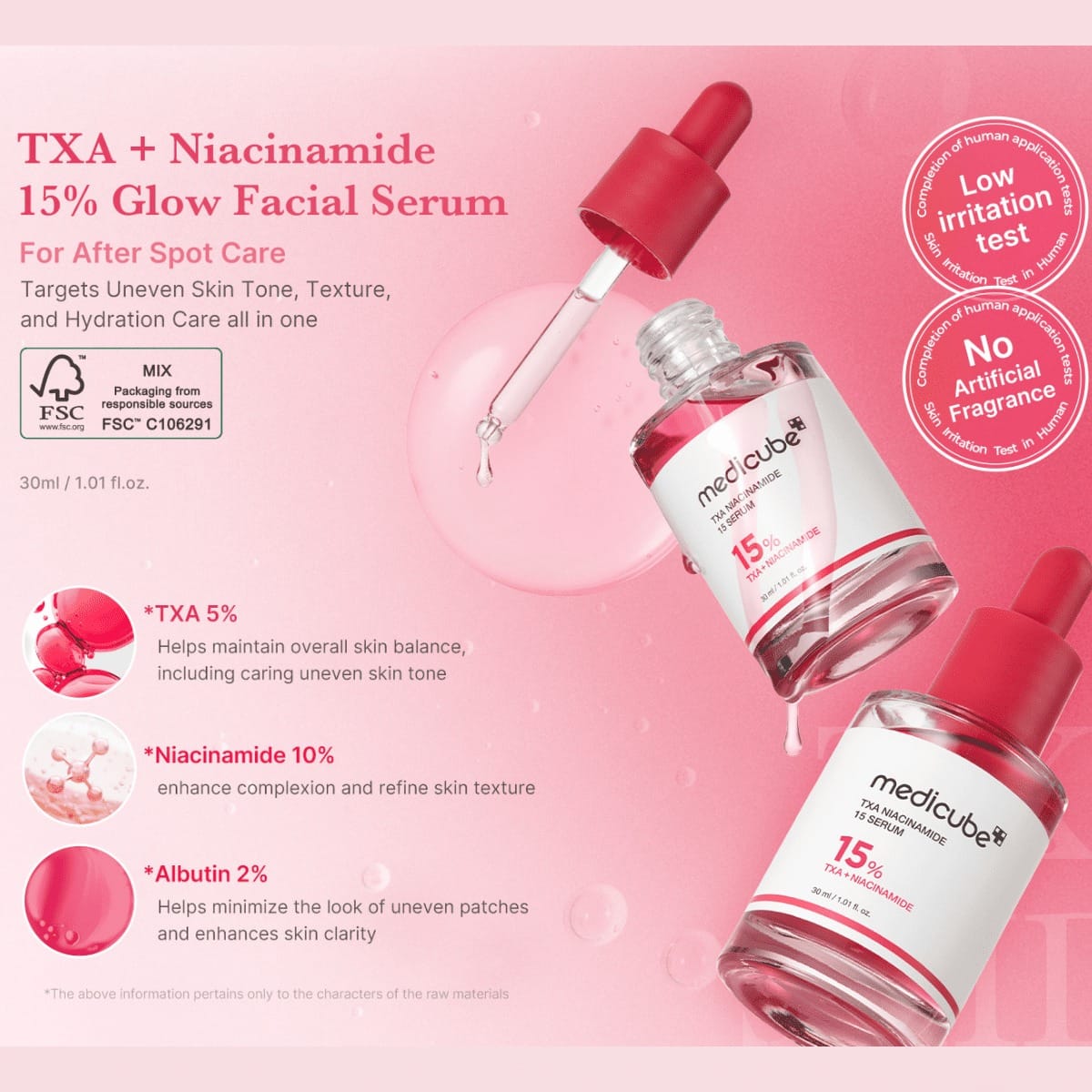 Medicube TXA + Niacinamide 15% Glow Facial Serum - (30ml) - Image 3