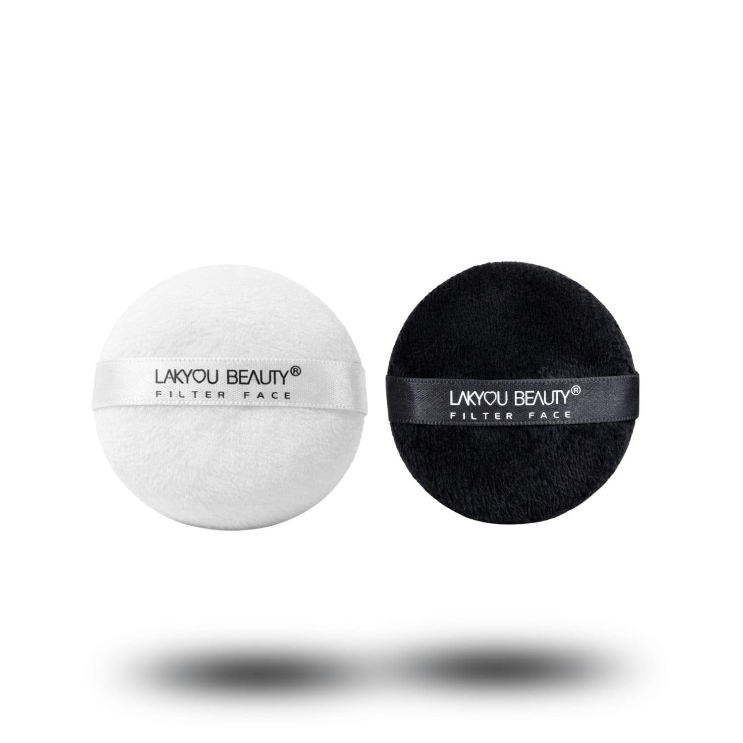 Lakyou Beauty Soft Plush Powder Puff Combo – Snow & Eclipse Makeup Puff (Set of 2) - Image 2