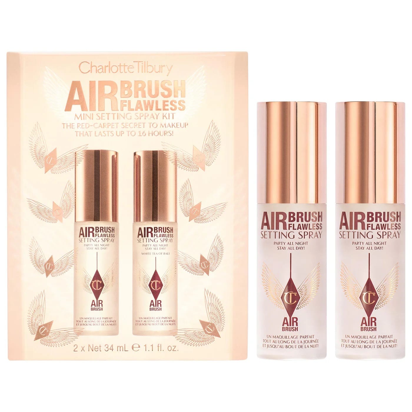 Charlotte Tilbury Mini Airbrush Flawless Setting Spray Duo Set - 2 x Net 34ml