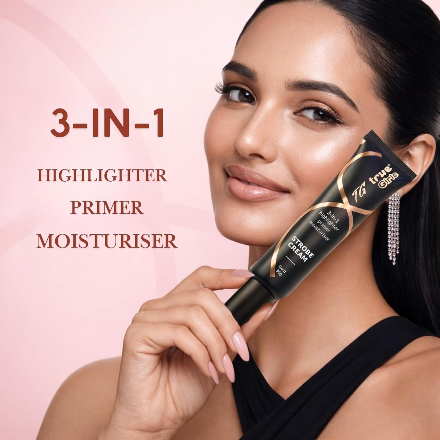 True Girls Strobe Cream 3-in-1 Highlighter, Primer & Moisturiser - (30g) - Image 2