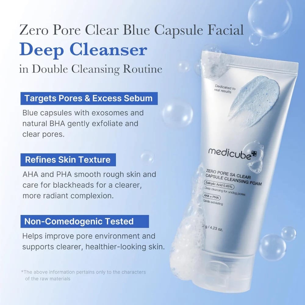 Medicube Zero Pore SA Clear Capsule Cleansing Foam - (120g) - Image 2