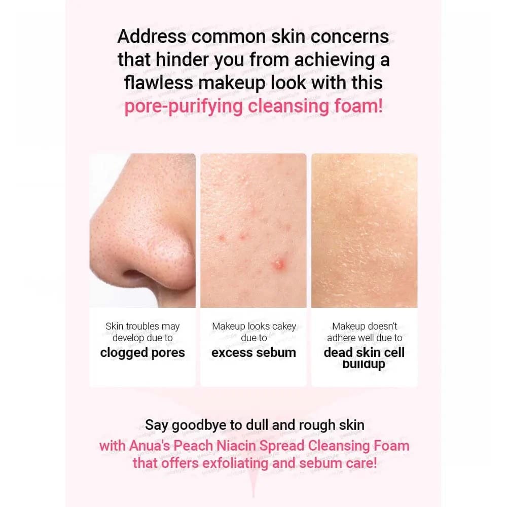 Anua Peach Niacin Spread Cleansing Foam - (150ml) - Image 4
