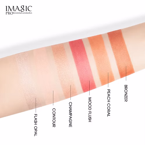 IMAGIC PROfessional 6 Color Highlight & Blush & Contour Palette 24g (Broken) - Image 3