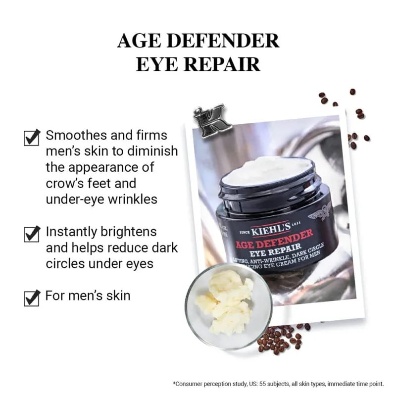 Kiehl’s Age Defender Eye Repair Cream For Men – (14ml) - Image 3