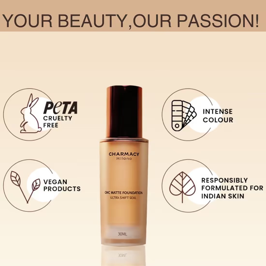 Charmacy Milano CMC Matte Foundation – 03 (30ml) - Image 2