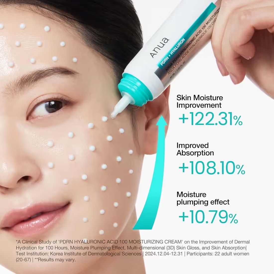 Anua PDRN Hyaluron Acid 100+ Moisturizing Cream - (60ml) - Image 4