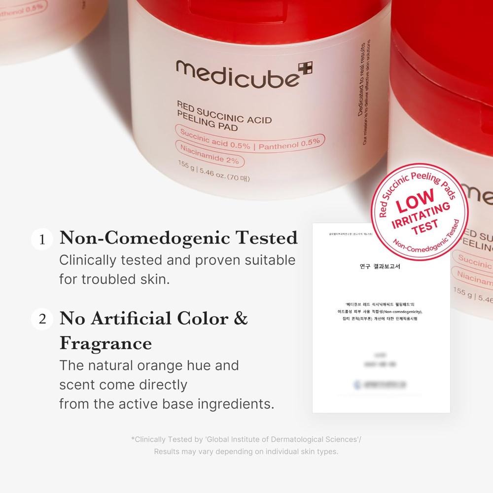 Medicube Red Succinic Acid Peeling Pads - (155g) - Image 4