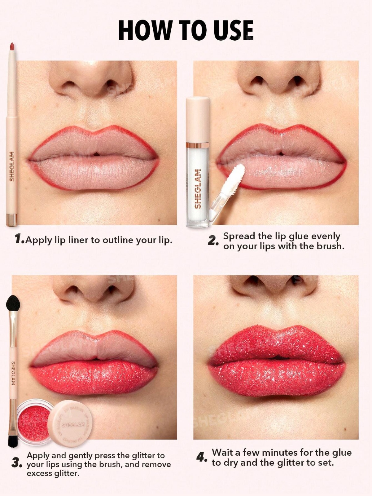 Sheglam Lip Dazzler Glitter Kit - Red Carpet - Image 4