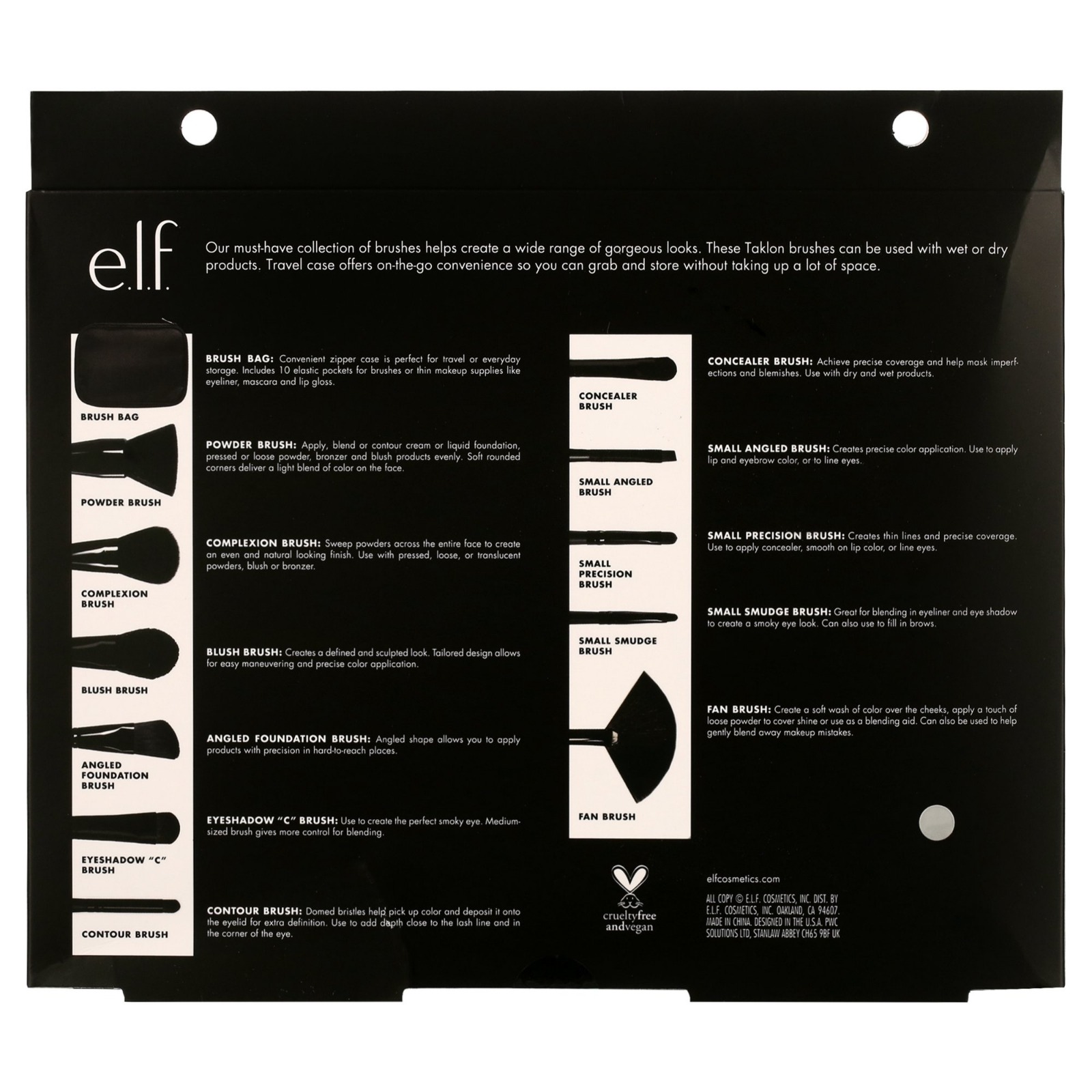 Elf 11 Piece Brush Collection includes 1 Brush Bag - Image 4