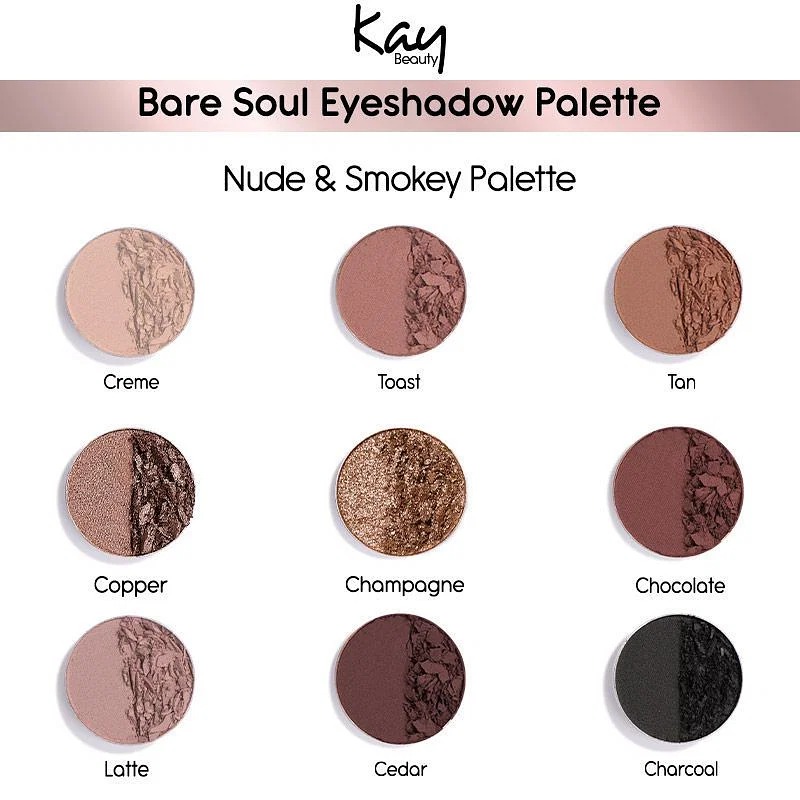 Kay Beauty Bare Soul Eye Kanvas Eyeshadow palette (10g) - Image 3