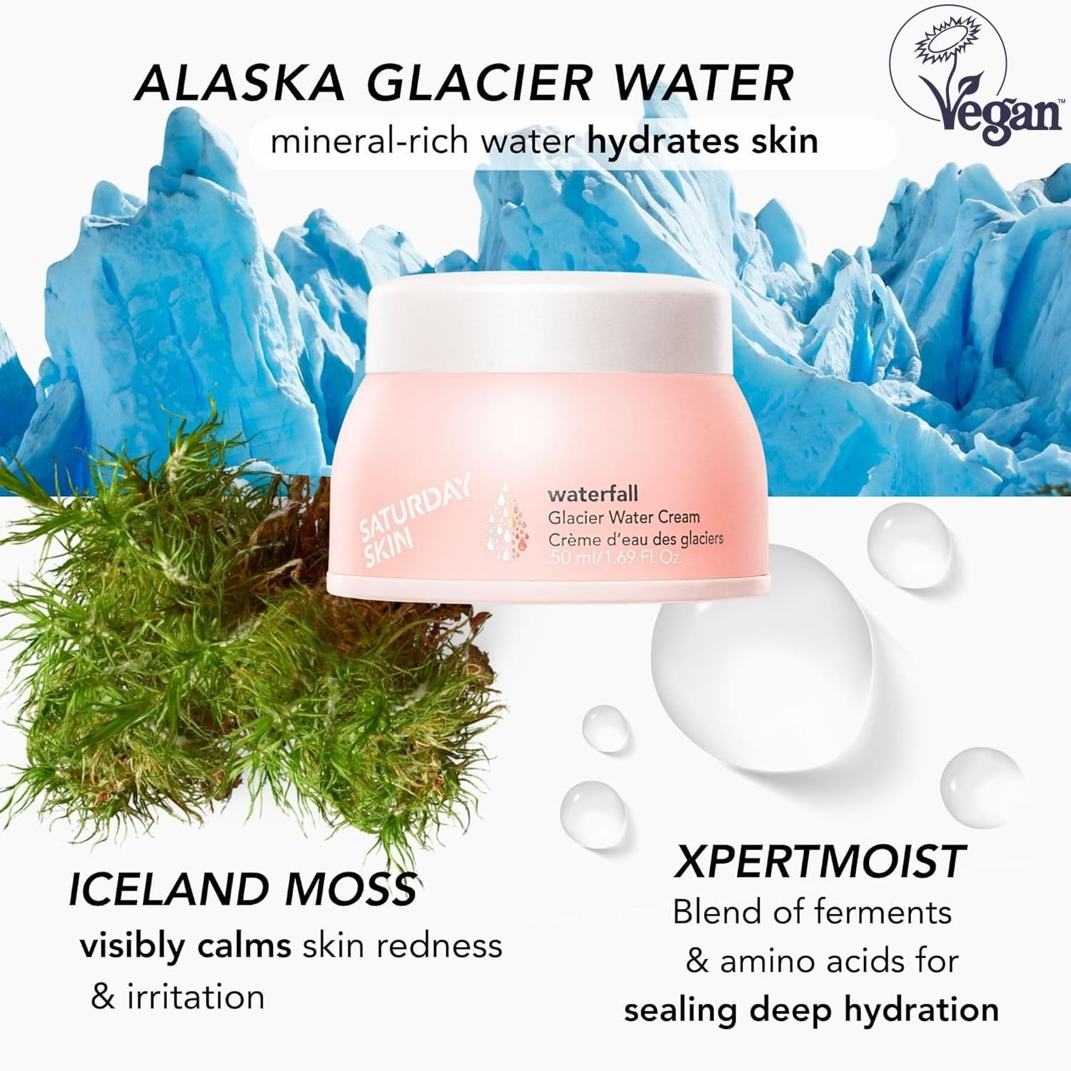 Saturday Skin Waterfall Glacier Water Cream - (50ml) - Image 3