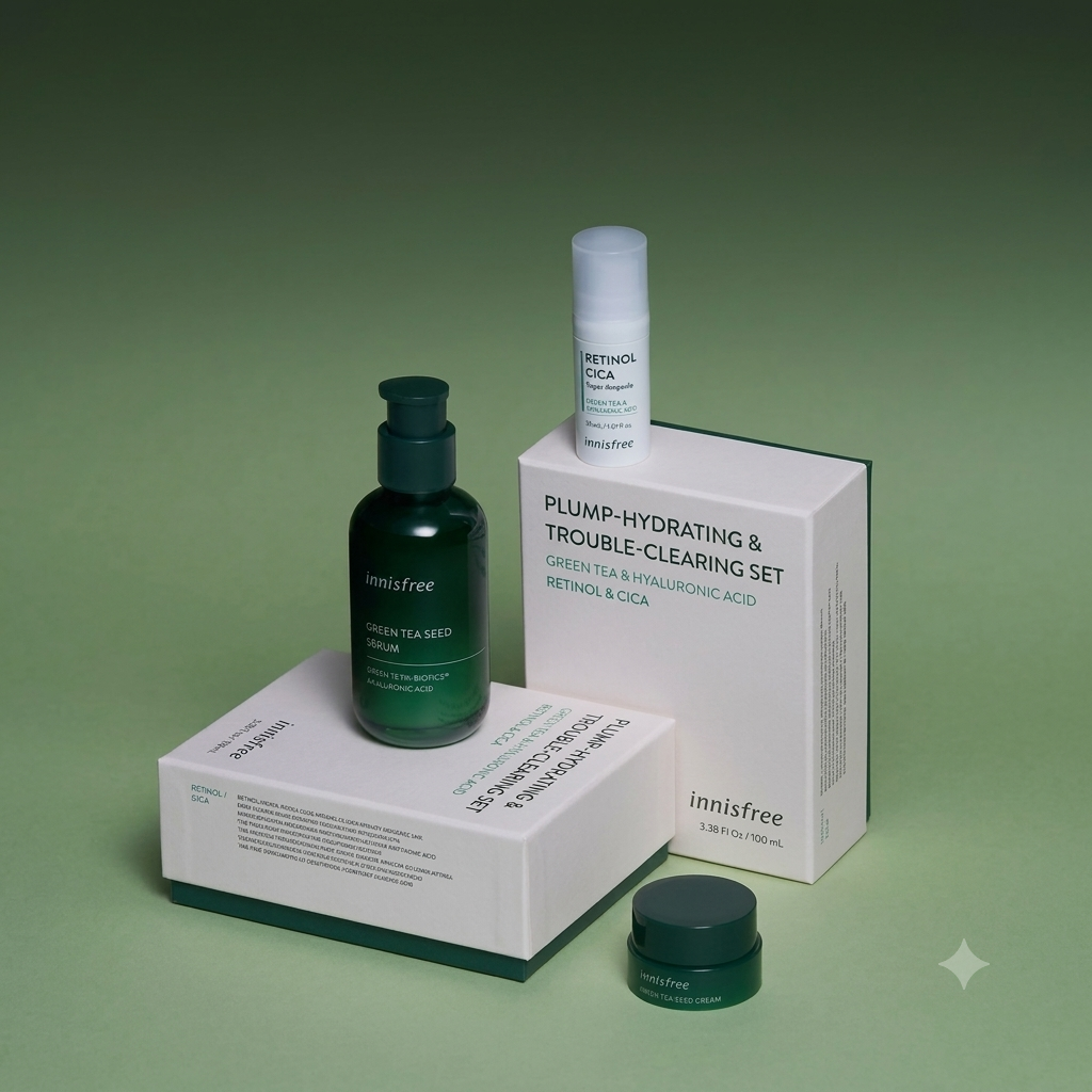 Innisfree Plump-Hydrating & Trouble-Clearing Set - (Unboxed) - Image 2