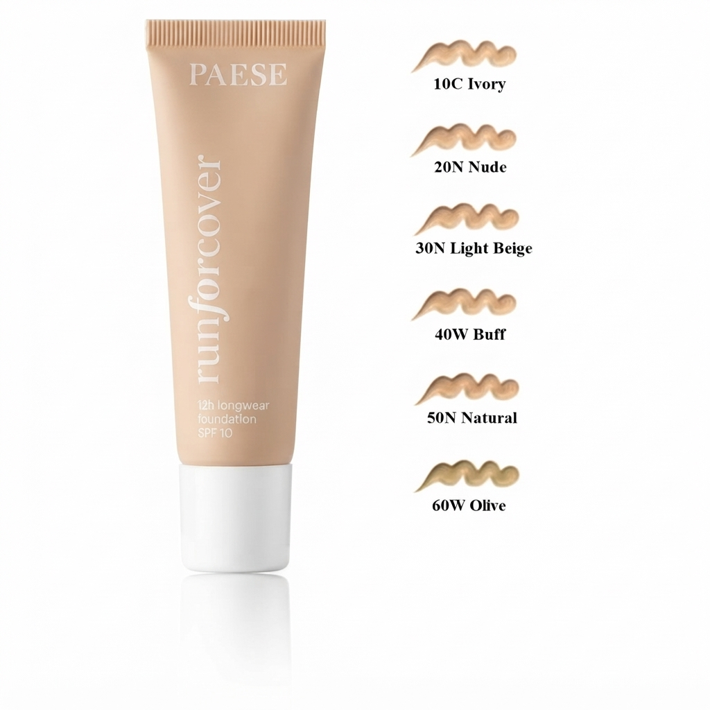 Paese Run For Cover 12H Longwear Foundation - 60W Olive (30ml) - Image 3