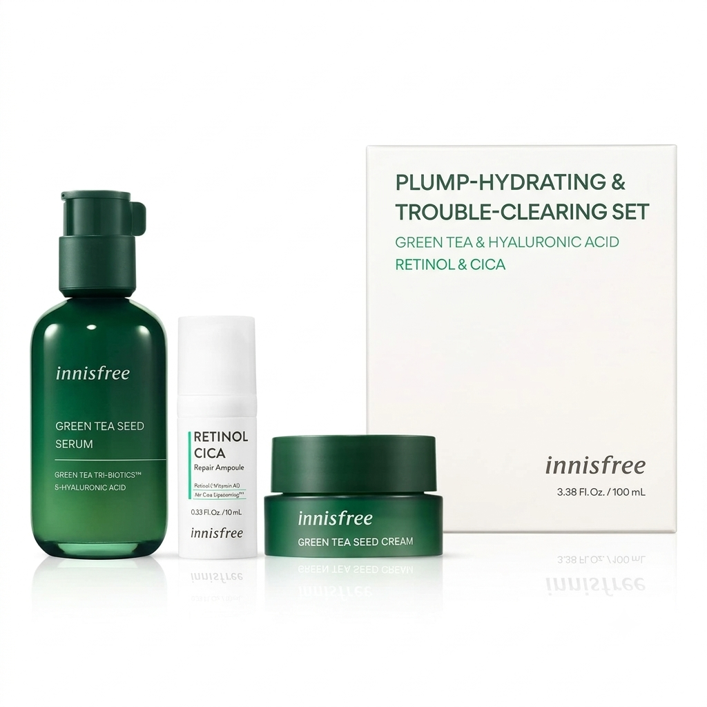 Innisfree Plump-Hydrating & Trouble-Clearing Set - (Unboxed)